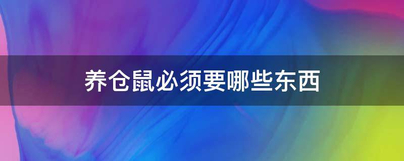 养仓鼠必须要哪些东西（养仓鼠需要些什么东西）