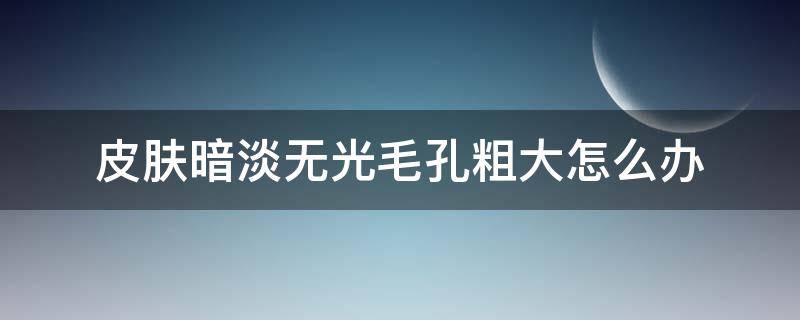 皮肤暗淡无光毛孔粗大怎么办（皮肤暗淡无光,毛孔粗大怎么办）