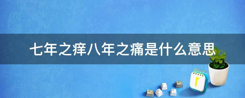 七年之痒八年之痛是什么意思（七年之痒,八年之痛）
