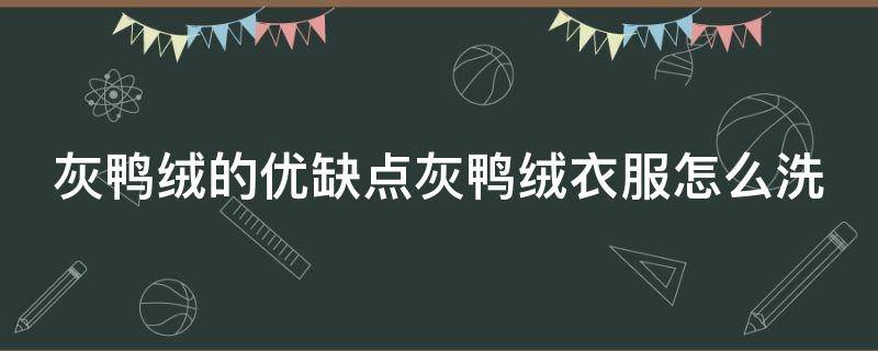 灰鸭绒的优缺点灰鸭绒衣服怎么洗 灰鸭绒的衣服好吗