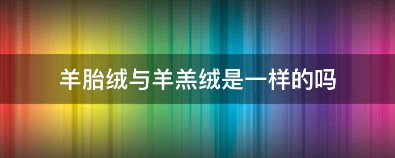 羊胎绒与羊羔绒是一样的吗（羊羔绒与羊绒有啥区别）