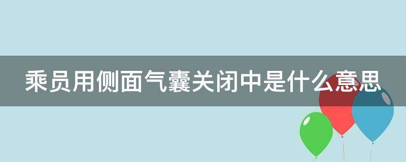 乘员用侧面气囊关闭中是什么意思（乘员侧气囊是哪一个）