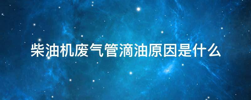柴油机废气管滴油原因是什么（柴油车排废气管滴机油怎么回事）