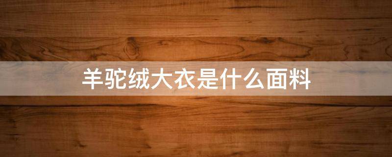 羊驼绒大衣是什么面料（羊驼绒大衣怎么样）