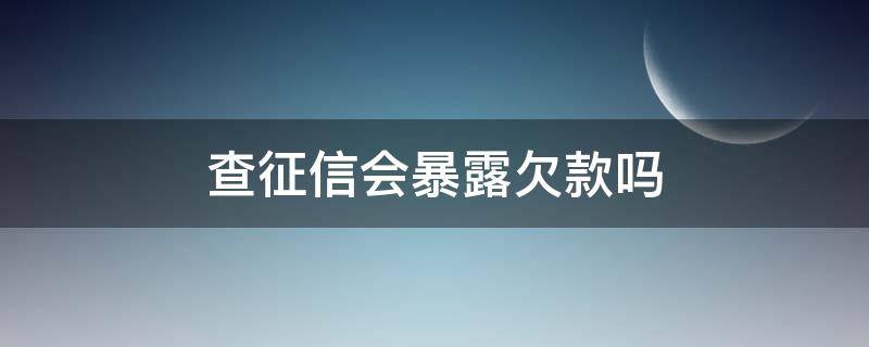 查征信会暴露欠款吗（查征信会不会查到欠款）