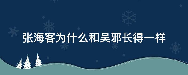 张海客为什么和吴邪长得一样 吴邪和张海客第一次见面