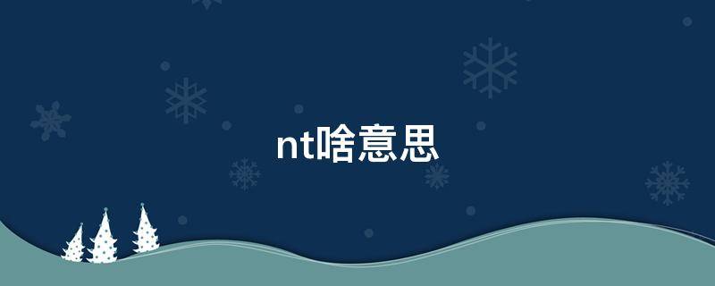 nt啥意思 ntr啥意思