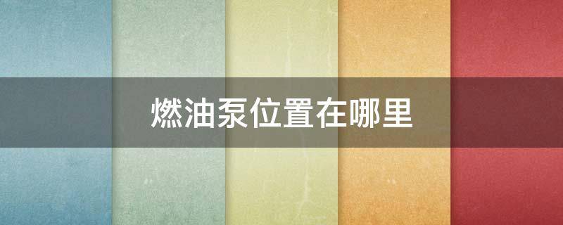 燃油泵位置在哪里（燃油泵的位置）