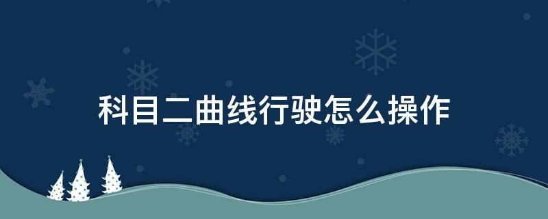 科目二曲线行驶怎么操作（科目二曲线行驶详细步骤与全程教程）