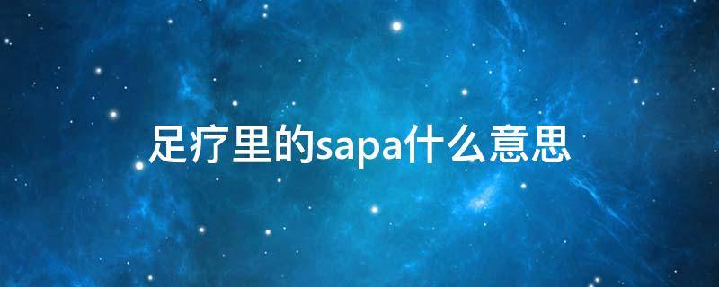 足疗里的sapa什么意思（sap是什么意思）