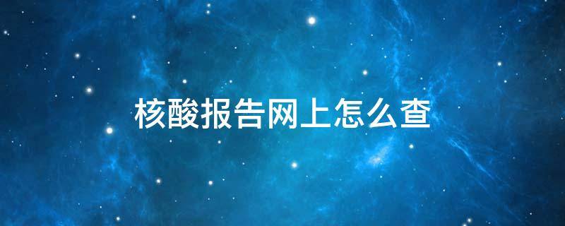 核酸报告网上怎么查（烟台核酸报告网上怎么查）