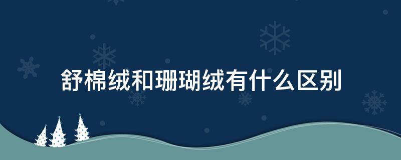 舒棉绒和珊瑚绒有什么区别（棉的和珊瑚绒的哪个好）