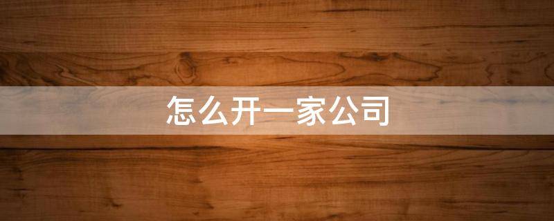 怎么开一家公司 如何成立一个自己的公司