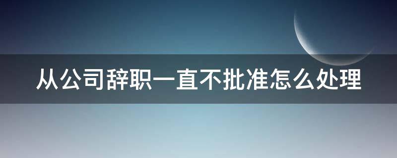 从公司辞职一直不批准怎么处理（从公司辞职一直不批准怎么处理好）