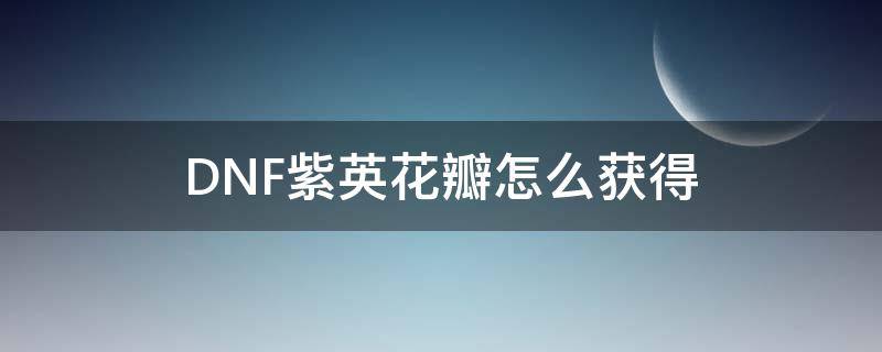 DNF紫英花瓣怎么获得（dnf紫英花瓣去哪里兑换）