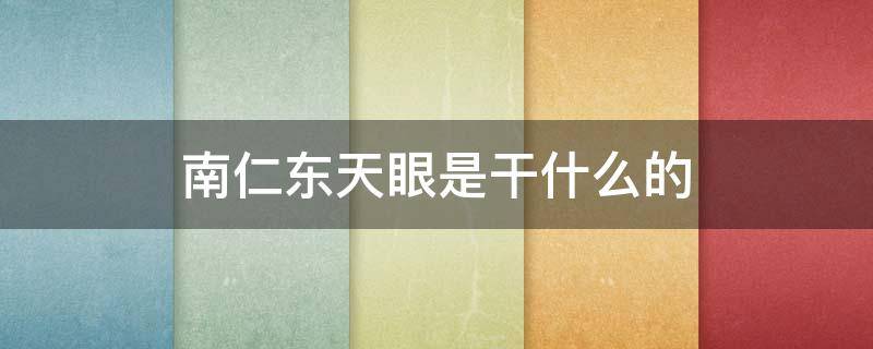 南仁东天眼是干什么的 南仁东天眼图片