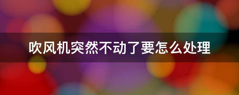 吹风机突然不动了要怎么处理 吹风机吹了一下就不动了