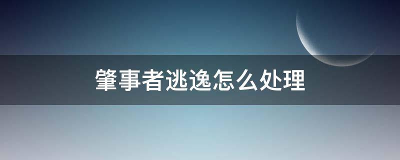 肇事者逃逸怎么处理（肇事者逃逸怎么处理医疗费）