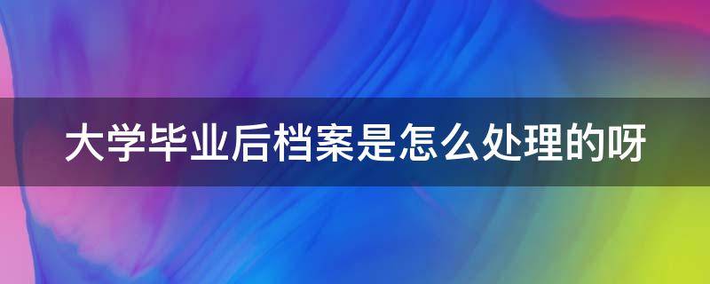 大学毕业后档案是怎么处理的呀 大学毕业后档案是怎么处理的呀知乎