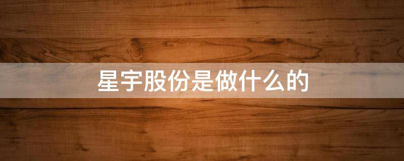 星宇股份是做什么的 星宇股份百科