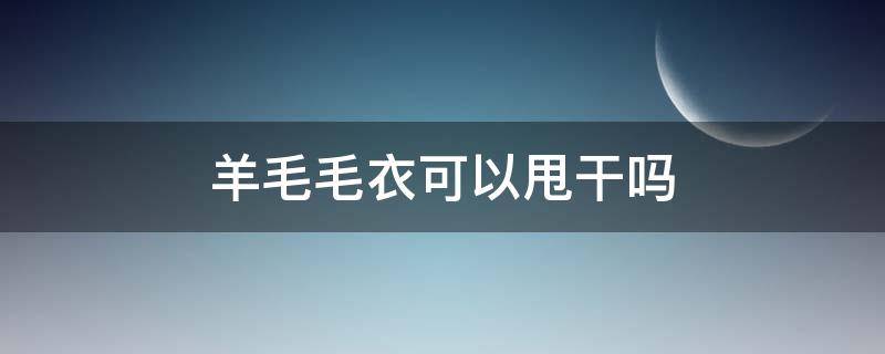 羊毛毛衣可以甩干吗（绵羊毛毛衣能甩干吗）