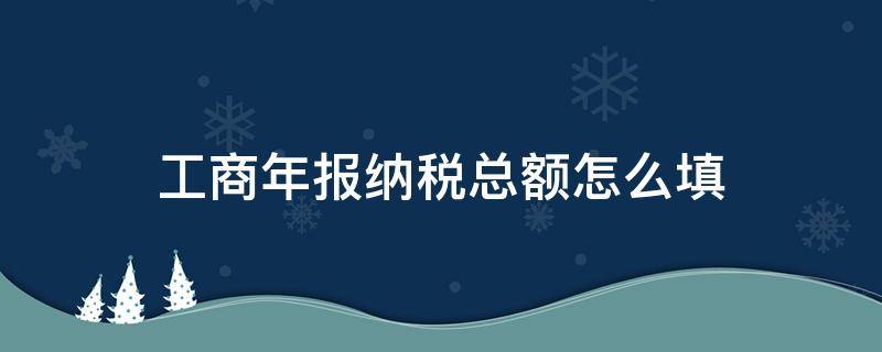 工商年报纳税总额怎么填（企业工商年报纳税总额怎么填）