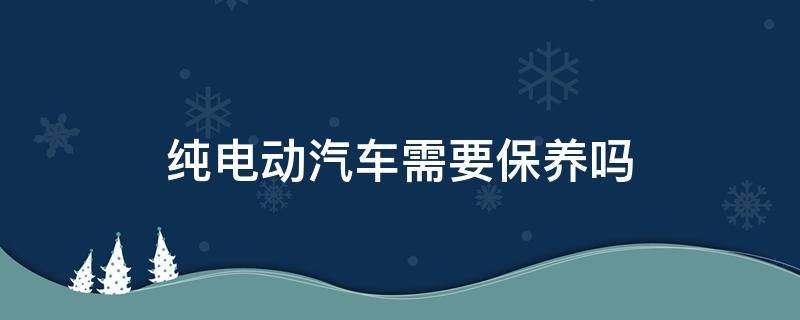 纯电动汽车需要保养吗（纯电动汽车是否需要保养）