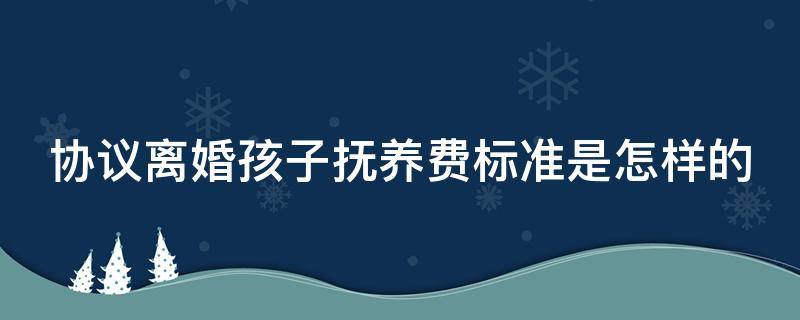 协议离婚孩子抚养费标准是怎样的（协议离婚后孩子抚养费标准2021年）