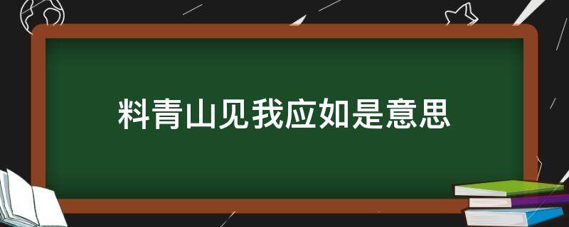 料青山见我应如是意思 我见青山料青山见我应如是