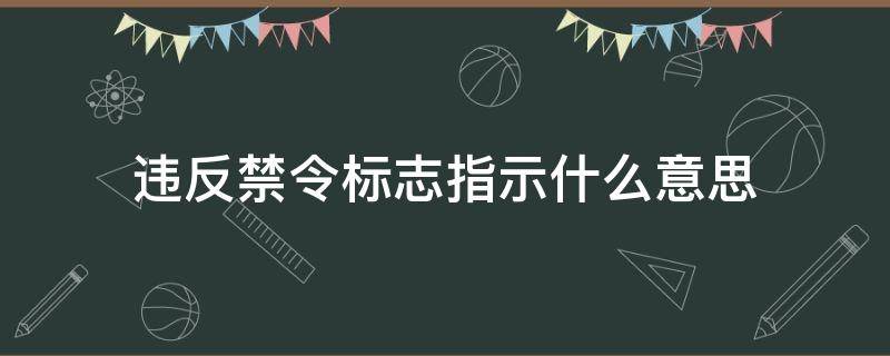 违反禁令标志指示什么意思（交叉路口违反禁令标志指示什么意思）