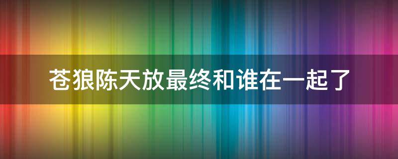 苍狼陈天放最终和谁在一起了（苍狼天放最后和谁在一起）