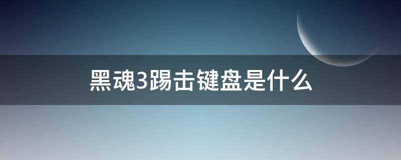 黑魂3踢击键盘是什么（黑暗之魂3踢击键盘）