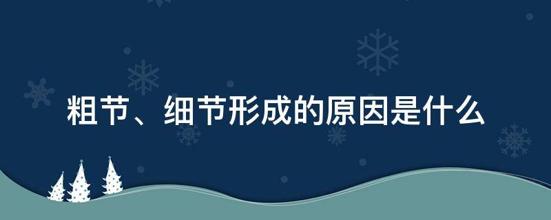 粗节、细节形成的原因是什么（粗节产生的原因）