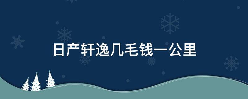 日产轩逸几毛钱一公里 轩逸5毛钱一公里