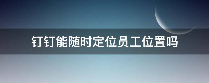 钉钉能随时定位员工位置吗（钉钉是不是可以定位员工在哪）