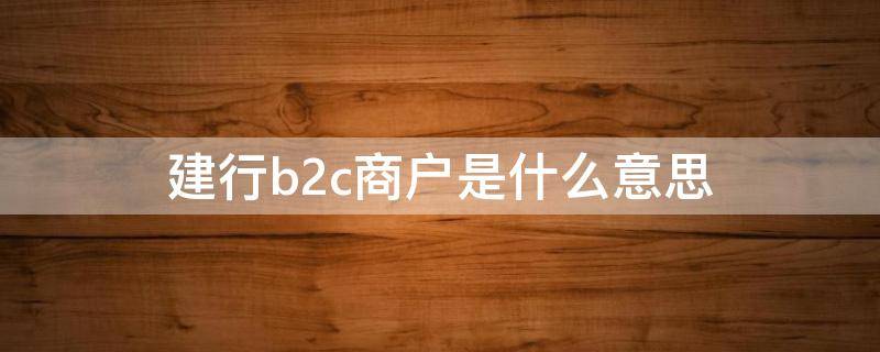 建行b2c商户是什么意思（建行b2c支付）