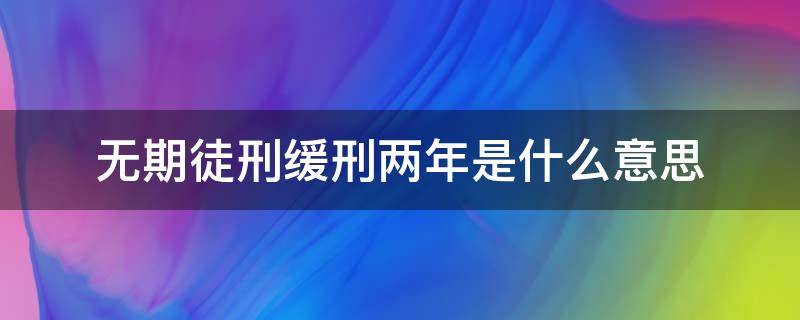 无期徒刑缓刑两年是什么意思（无期徒刑缓刑是什么意思呢）