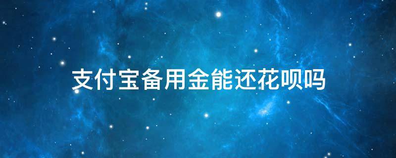 支付宝备用金能还花呗吗 支付宝花呗可以用备用金来还吗