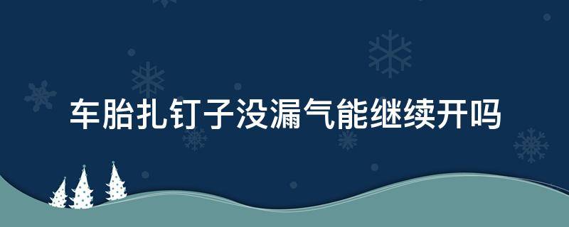 车胎扎钉子没漏气能继续开吗 汽车胎扎了钉子不漏气还能开吗