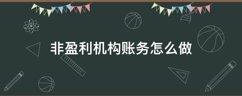 非盈利机构账务怎么做（非盈利机构账务处理有利润吗）