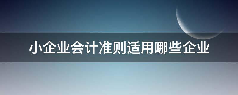 小企业会计准则适用哪些企业（采用小企业会计准则）