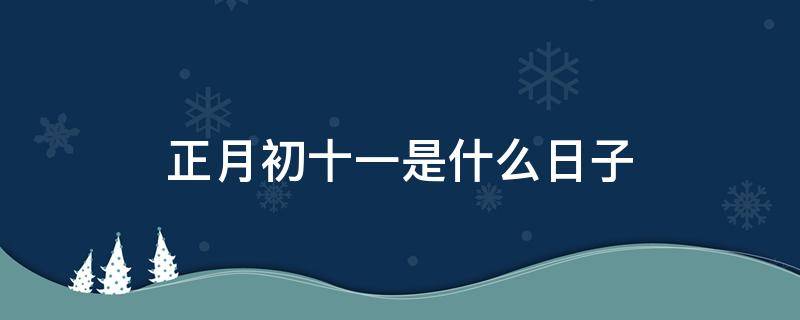 正月初十一是什么日子 农历正月初十一是什么日子