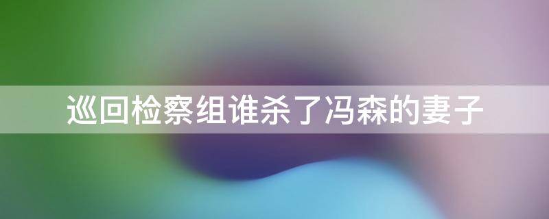 巡回检察组谁杀了冯森的妻子 巡回检察官杀害冯森妻子的是谁