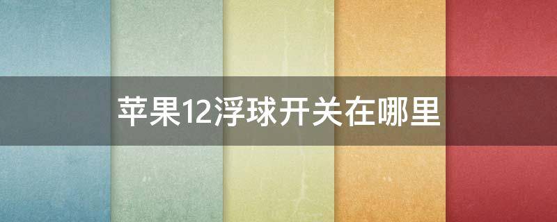 苹果12浮球开关在哪里 苹果12悬浮球在哪设置开关