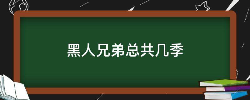 黑人兄弟总共几季 黑人兄弟最新一季