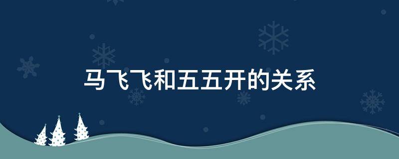 马飞飞和五五开的关系（五五开和马飞飞玩的双人游戏）