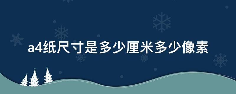 a4纸尺寸是多少厘米多少像素（A4纸尺寸是多少像素）