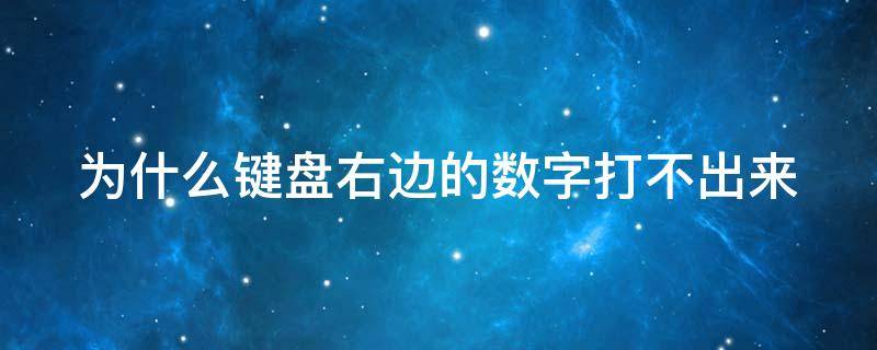 为什么键盘右边的数字打不出来（为什么键盘右边的数字打不出来按了num也不行）