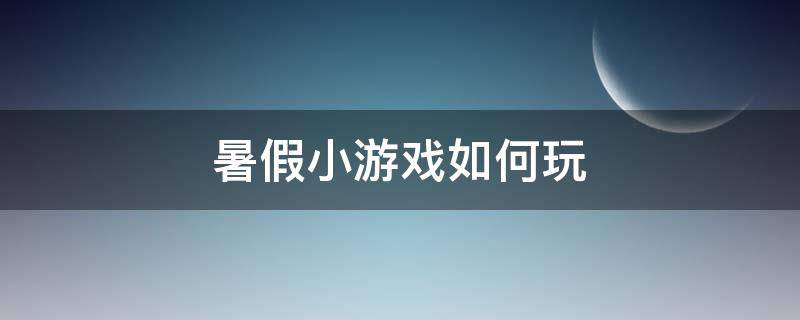 暑假小游戏如何玩（快乐的暑假游戏怎么玩）