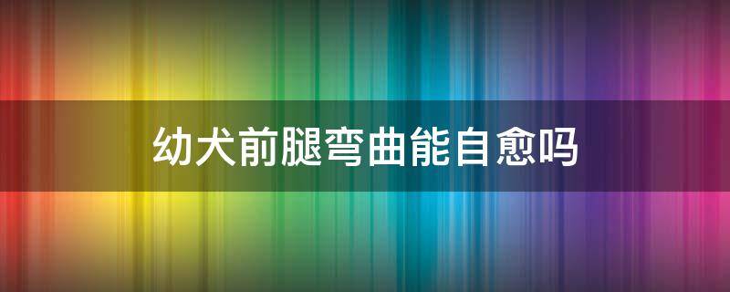 幼犬前腿弯曲能自愈吗（幼犬前腿弯曲能治好吗?）